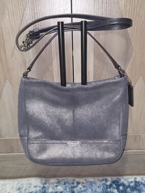 Coach Metallic Pewter Crossbody Bag